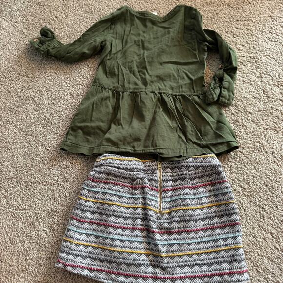 2 Piece Set Outfit Girls Size 3T Skirt & Long Sleeve Tunic Top Carter's OshKosh - Picture 3 of 5
